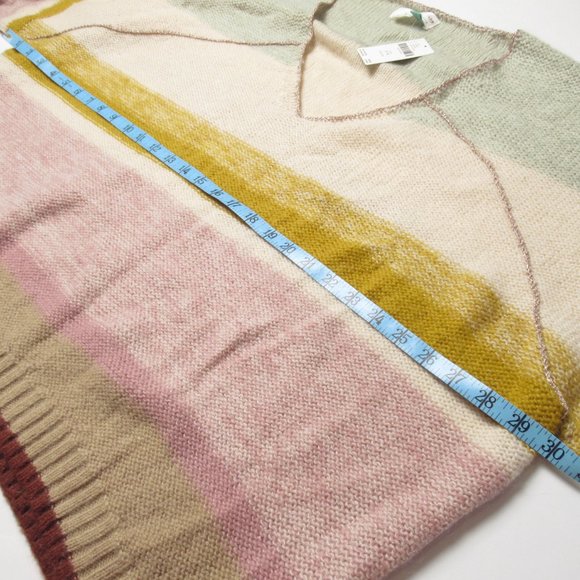 Anthropologie Theia V-Neck Striped Knit Sweater - 3X (Plus) - Picture 4 of 7